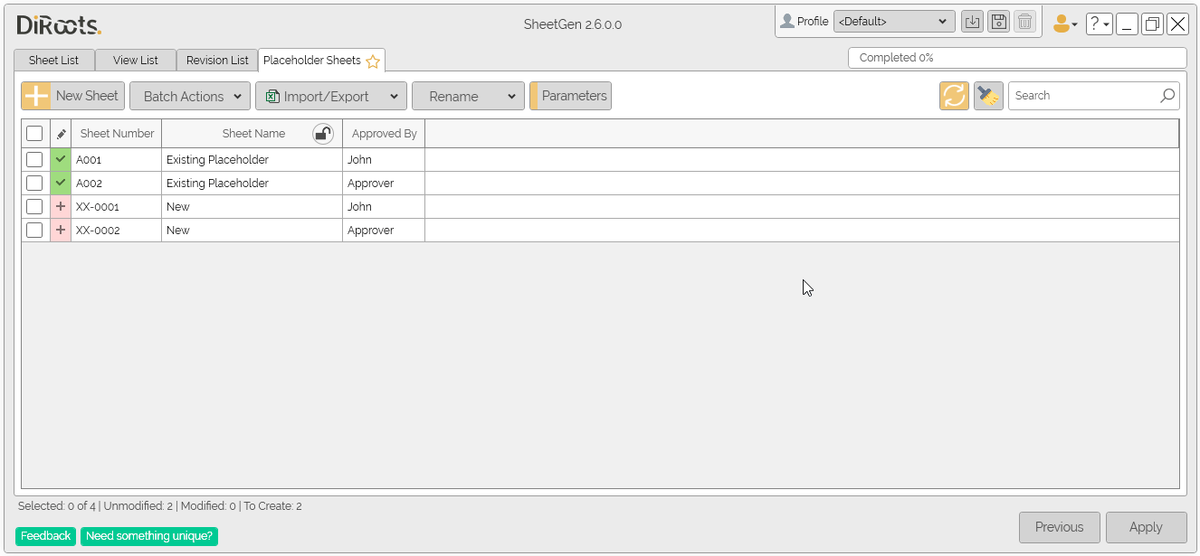 SheetGen search existing sheet